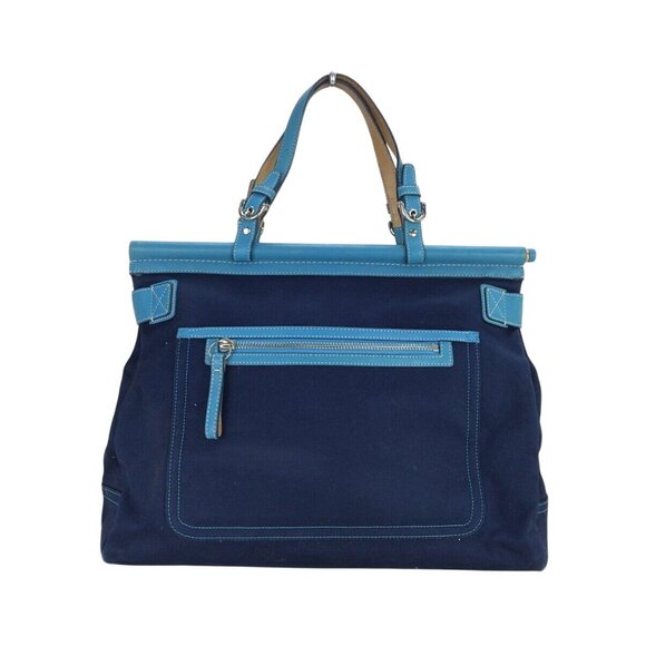 COACH RARE 2004 Limited Edition Soho Dowel Top Leather Satchel Light Blue & blue - Picture 6 of 11